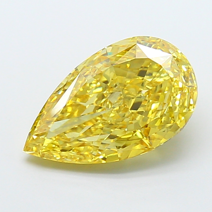 5.05 ct Pear Fancy Vivid Yellow Lab-Grown Diamond