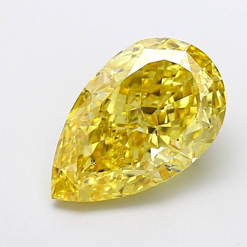 5.02 ct Pear Fancy Vivid Yellow Lab-Grown Diamond