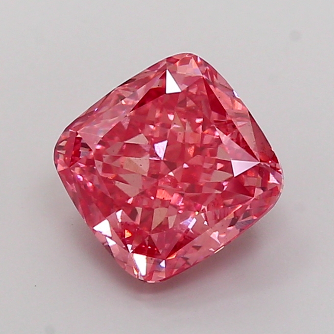 3.01 ct Cushion Fancy Vivid Pink Lab-Grown Diamond
