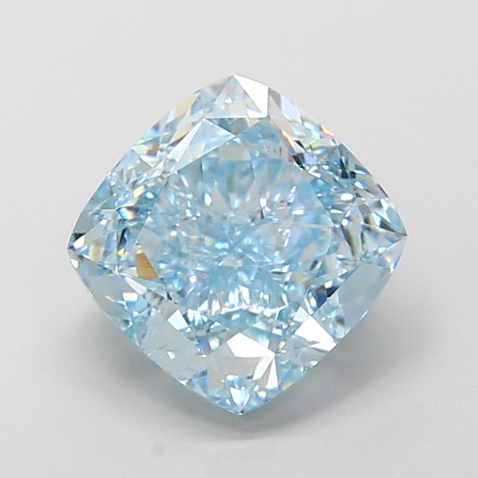 3.08 ct Blue (Intense) VVS2 Square Cushion lab-grown diamond