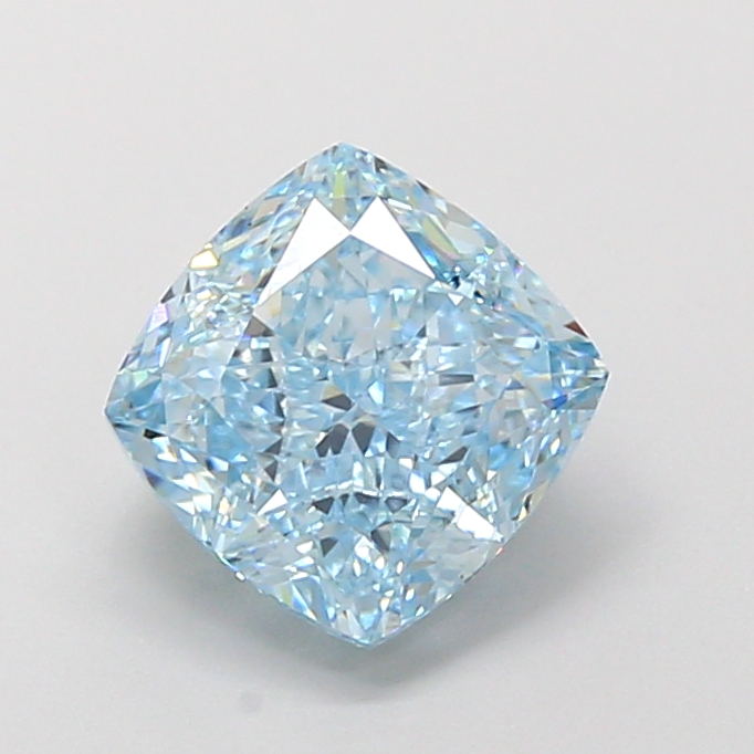2.58 ct Blue (Vivid) VVS2 Square Cushion lab-grown diamond