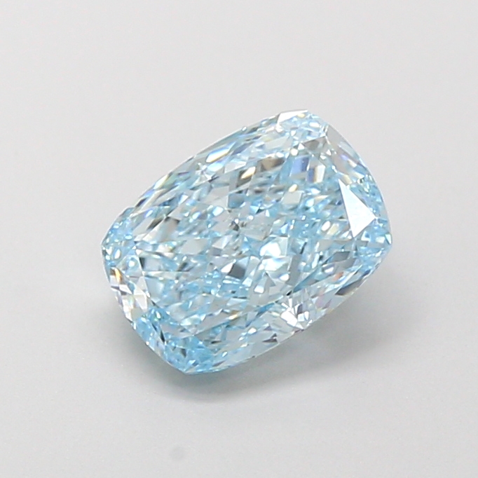 1.57 ct Blue (Vivid) VVS2 Cushion lab-grown diamond