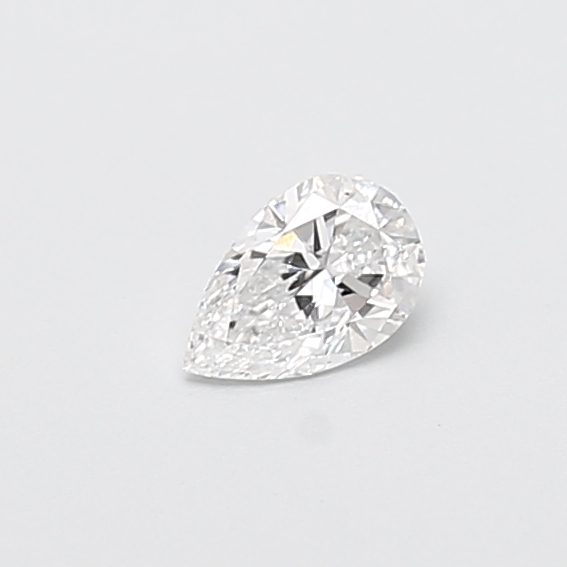 Actual 0.28 carat D Pear lab-grown diamond