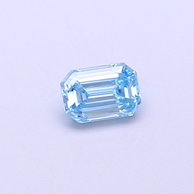Actual 0.26 carat Vivid Blue Emerald lab-grown diamond
