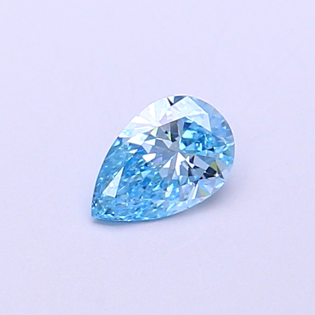 Actual 0.29 carat Vivid Blue Pear lab-grown diamond