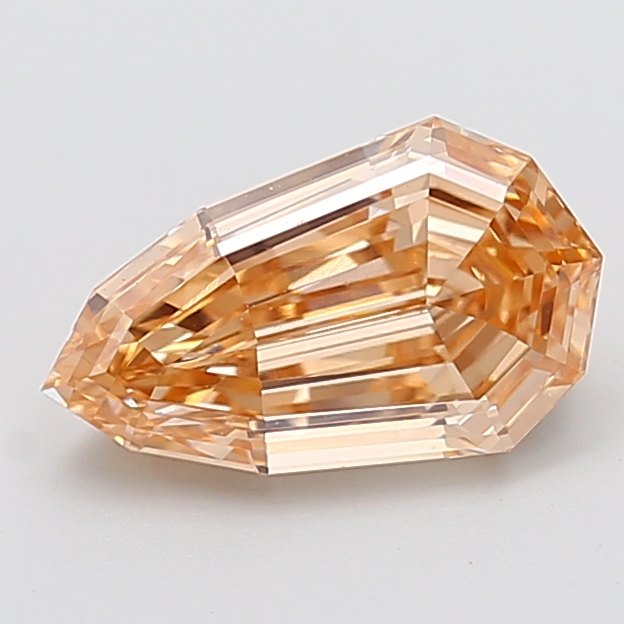 2.58 ct Brown (Light) VS1 Modified Pear Step Cut lab-grown diamond