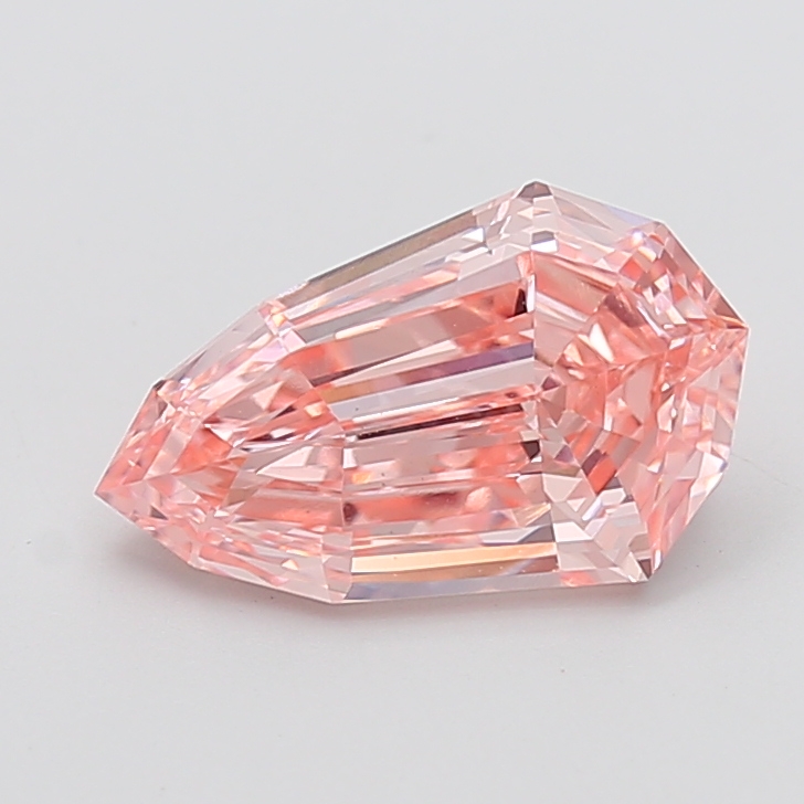 3.05 ct Pink (Intense) VS1 Modified Pear Step Cut lab-grown diamond