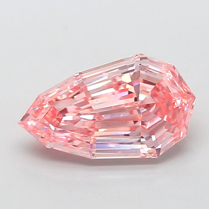 2.31 ct Pink (Vivid) VVS2 Modified Pear Step Cut lab-grown diamond