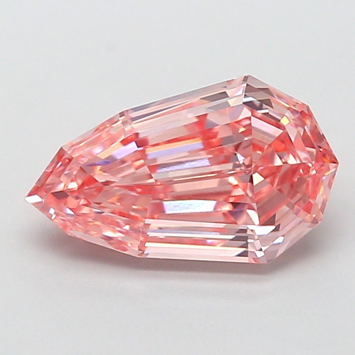 2.57 ct Pink (Intense) VVS2 Modified Pear Step Cut lab-grown diamond