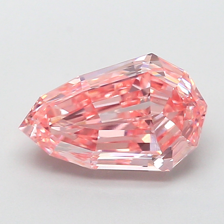 2.57 ct Pink (Intense) VS1 Modified Pear Step Cut lab-grown diamond
