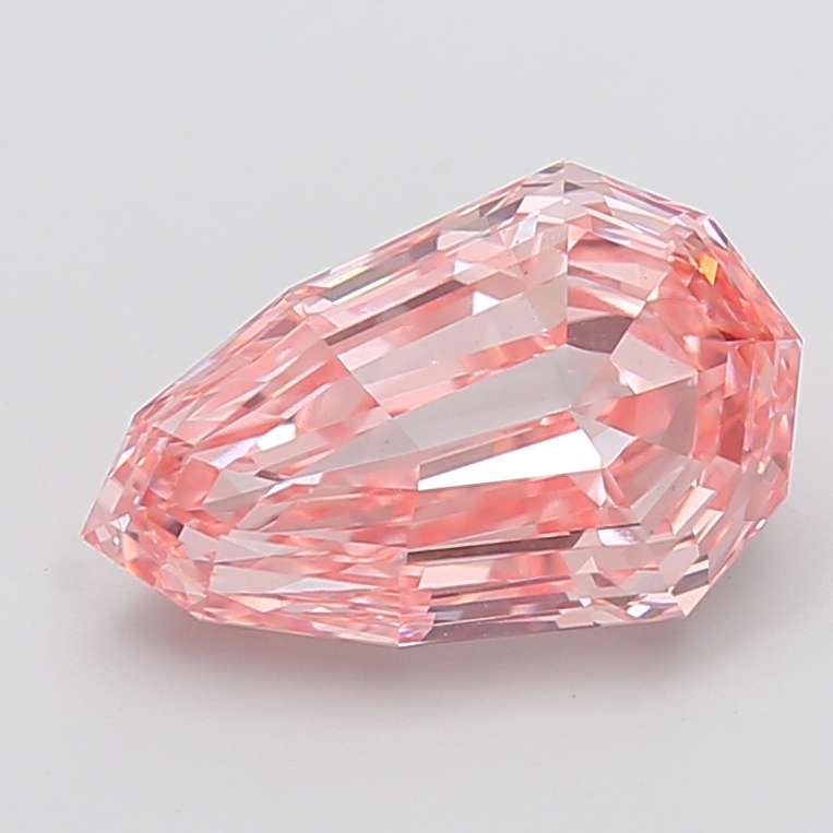 5.00 ct Pink (Vivid) VS1 Modified Pear Step Cut lab-grown diamond