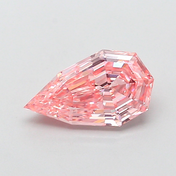 1.41 ct Pink (Vivid) VS2 Modified Pear Step Cut lab-grown diamond