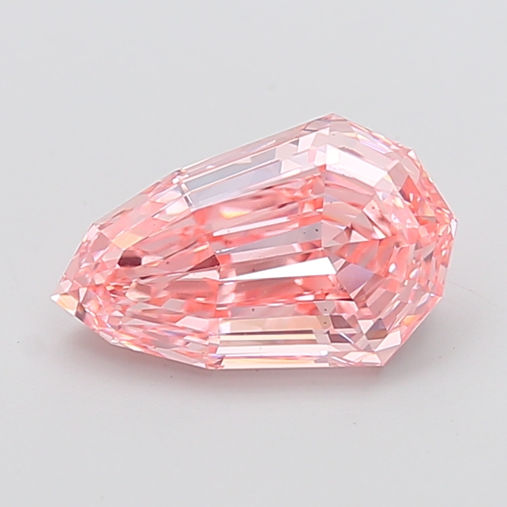 3.08 ct Pink (Vivid) VS1 Modified Pear Step Cut lab-grown diamond