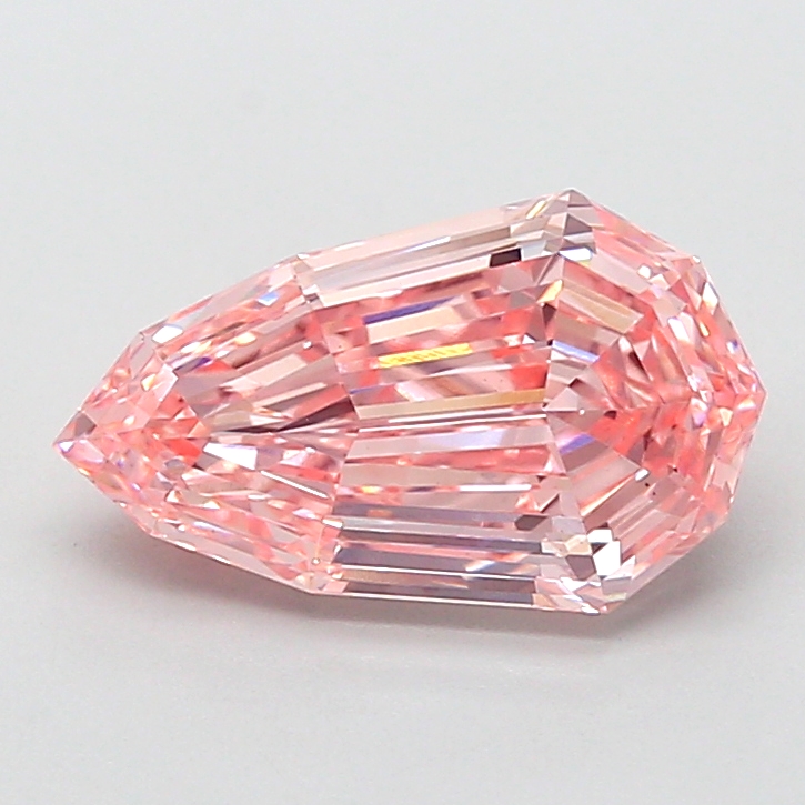 2.47 ct Pink (Intense) VS1 Modified Pear Step Cut lab-grown diamond