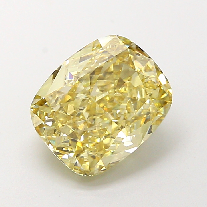 3.17 ct Cushion, Fancy Intense Yellow VS2 IGI CVD
