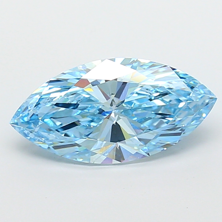 3.56 ct Marquise lab grown diamond Fancy Vivid Blue VVS2
