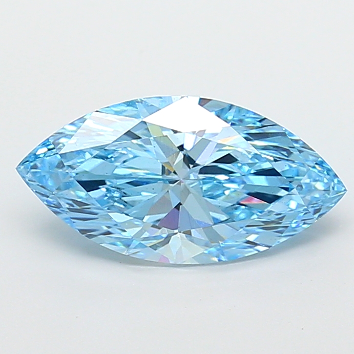 3.56 ct Marquise lab grown diamond Fancy Vivid Blue VS1