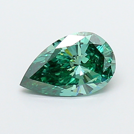 0.58 ct Pear Fancy Vivid Green Lab-Grown Diamond