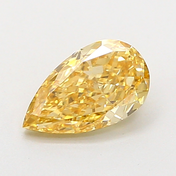 0.79 ct Pear Fancy Vivid Yellow Lab-Grown Diamond