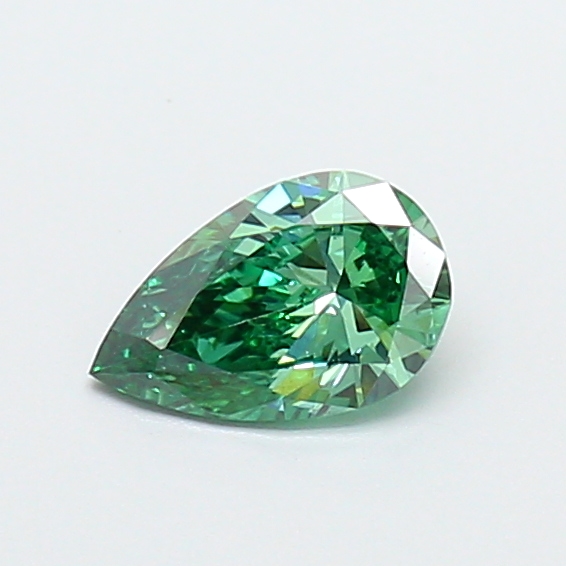 0.46 ct Pear Fancy Vivid Green Lab-Grown Diamond