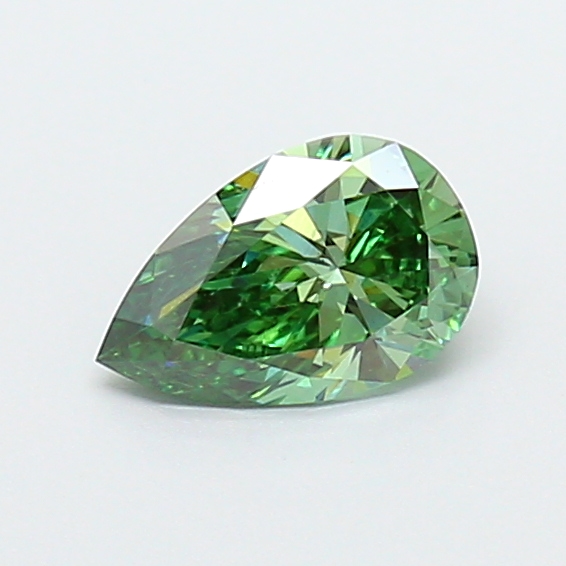 0.57 ct Pear Fancy Vivid Green Lab-Grown Diamond