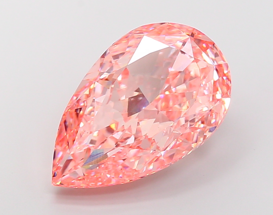 15.06 ct Pear Fancy Vivid Pink Lab-Grown Diamond