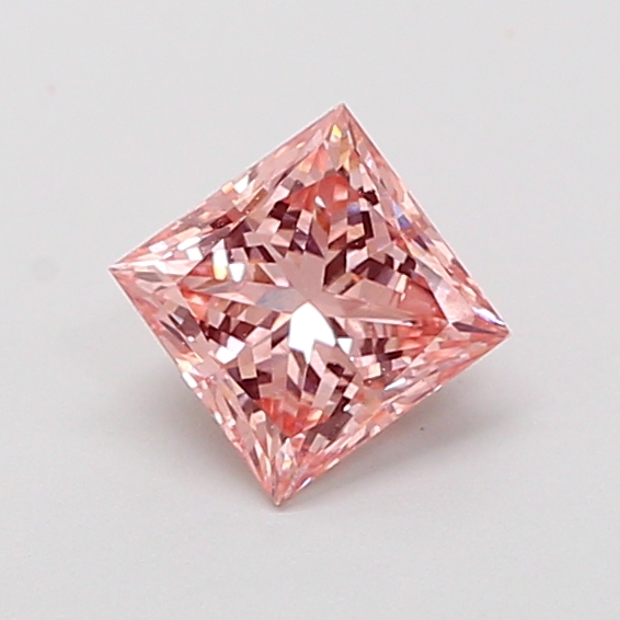 0.65 ct Princess Fancy Vivid Pink Lab-Grown Diamond