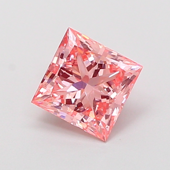 0.73 ct Princess Fancy Vivid Pink Lab-Grown Diamond