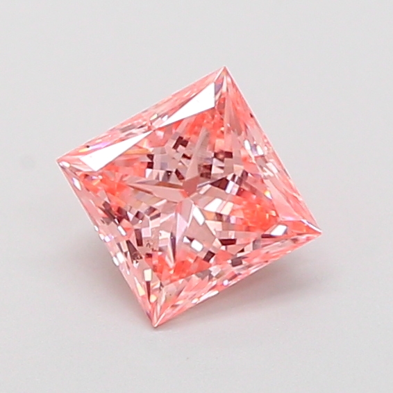 0.68 ct Princess Fancy Vivid Pink Lab-Grown Diamond