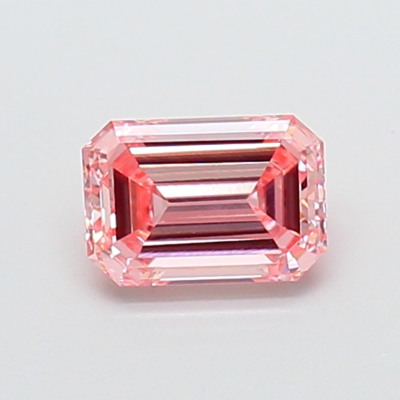 0.69 ct Emerald Fancy Vivid Pink Lab-Grown Diamond