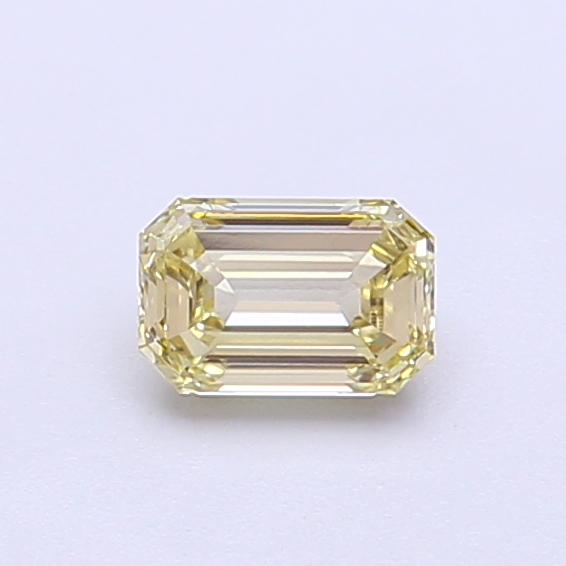 Actual 0.39 carat Light Yellow Emerald lab-grown diamond