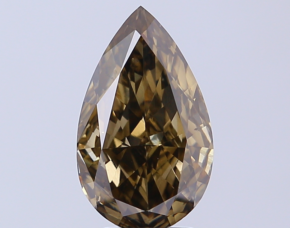 3.02 ct Pear, Fancy Vivid Brown VS1 CVD