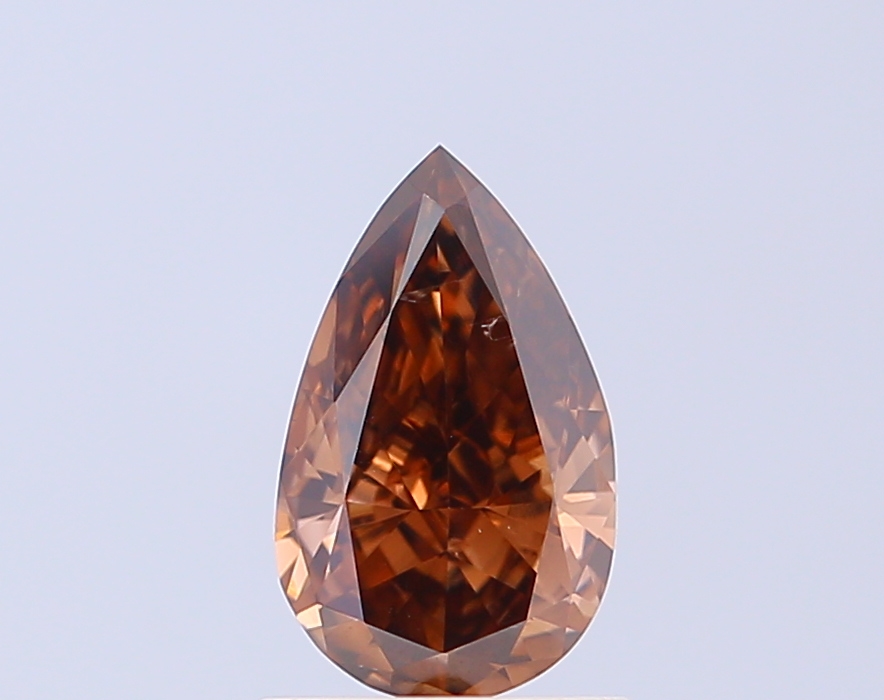 0.97 ct Pear, Fancy Vivid Brown VS1 CVD