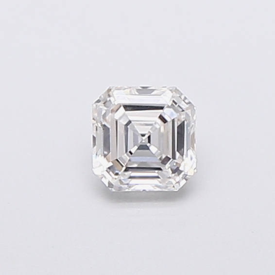 Actual 0.29 carat F Asscher lab-grown diamond